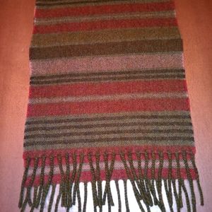 Locharron Scottish wool scarf Multi-colored stripe